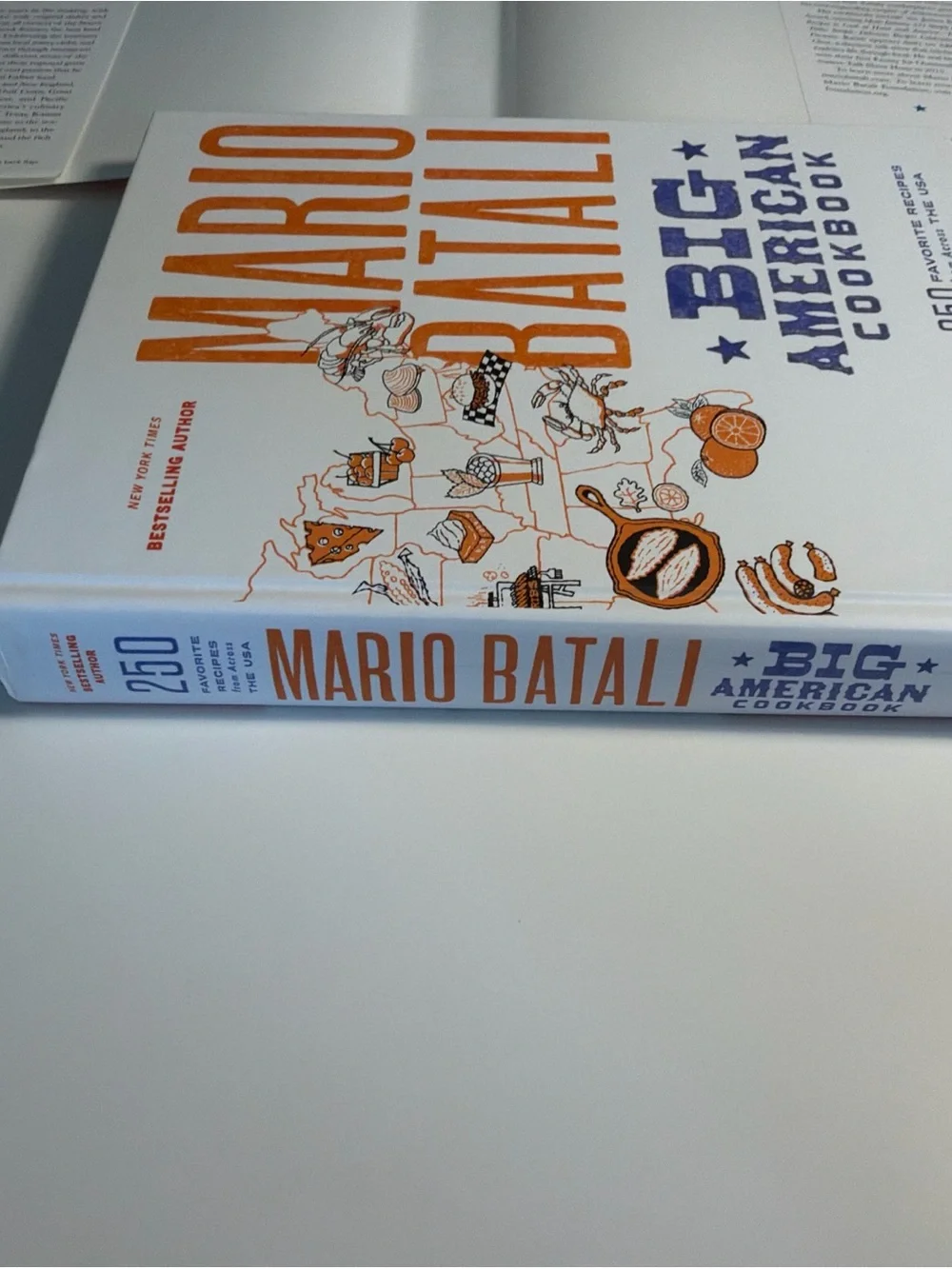 Mario Batali 1st edition Big American Cookbook - Orange Cover (Signed Copy)
